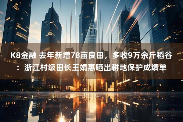 K8金融 去年新增78亩良田，多收9万余斤稻谷：浙江村级田长王娟惠晒出耕地保护成绩单