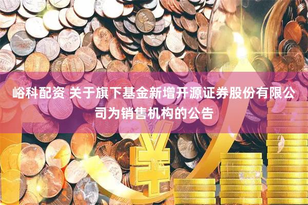 峪科配资 关于旗下基金新增开源证券股份有限公司为销售机构的公告
