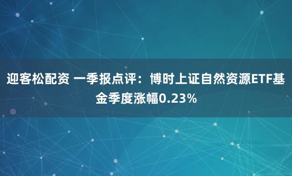 迎客松配资 一季报点评:博时上证自然资源ETF基金季度涨幅0.23%